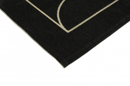 Covor Premium Model DYWAN SIGNET BLACK, Negru, Bej, Tesatura Plata, Poliester, Bumbac, Antiderapant, Antialergic, Living, Dormitor, Sufragerie, Birou [4]