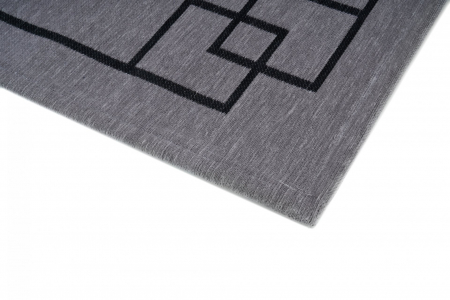 Covor Premium Model DYWAN SOHO GRAY, Gri, Negru, Tesatura Plata, Poliester, Bumbac, Antiderapant, Antialergic, Living, Dormitor, Sufragerie, Birou [3]