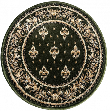 Covor Rotund Model Bisericesc Lotos 15033-310, Crini Imperiali, Verde, Inaltime Fir 8 mm, Antialergic, Polipropilena, Manastire, Biserica, Altar, Naos, Pronaos, Capela [4]