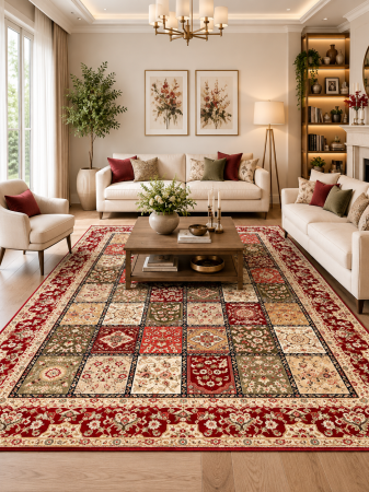 Covoare clasice - Covor modern Lotos Timbre 1518-120 Rosu design patchwork