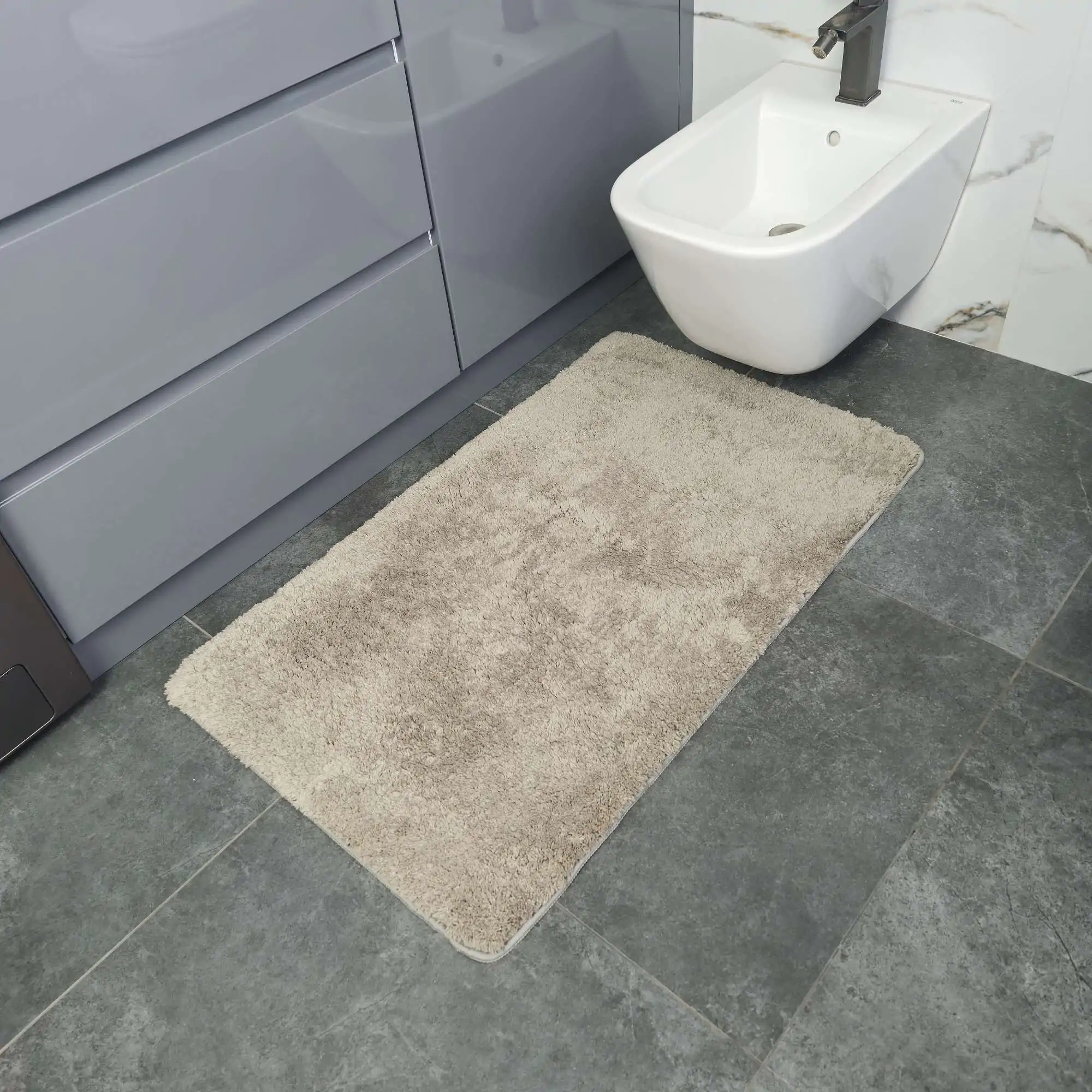 Covoraș Universal Antiderapant Comfort, Bej, Poliester, Lungime Fir 20 mm, Grosime Totală 22 mm [2]