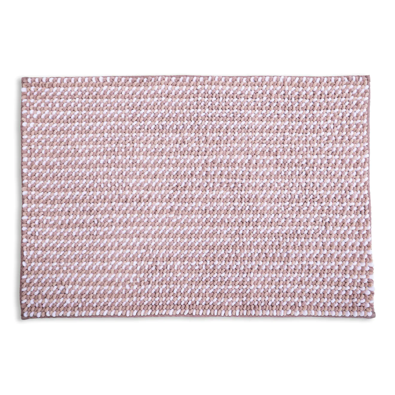 Covoraș de Baie Antiderapant Melody, Roz Pudrat cu Alb, Microfibră de Poliester, Grosime Totală 10 mm [1]