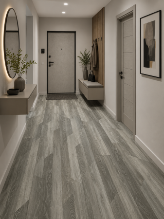Linoleum - Linoleum Rezidential Antiderapant Clasa 21, Belgia, Model Hungarian Oak 909M, Design Imitatie Parchet, Stejar Natural Rustic, Suport Spuma, Grosime 2.3 mm, Maro, PVC