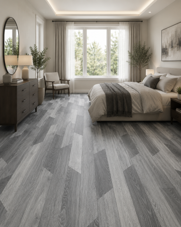 Linoleum Rezidential Antiderapant Clasa 21, Belgia, Model Hungarian Oak 990D, Design Imitatie Parchet, Stejar Gri Rustic, Suport Spuma, Grosime 2.3 mm, PVC [4]