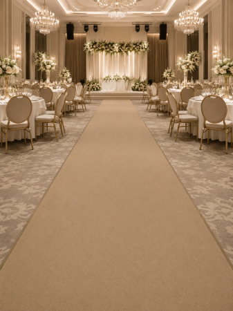 Gazon artificial - Mocheta Evenimente PLAT BEIGE, Grosime 1mm, BEJ, Antialergic, Polipropilena, Prezentari, Intalniri oficiale, Terase, Curti