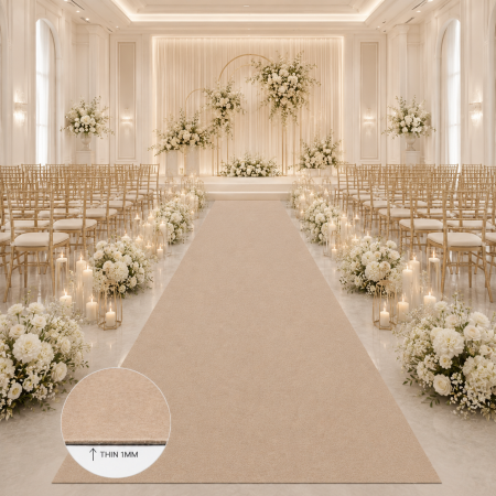 Mocheta Evenimente PLAT BEIGE, Grosime 1mm, BEJ, Antialergic, Polipropilena, Prezentari, Intalniri oficiale, Terase, Curti [2]
