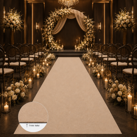 Urban & Industrial - Mocheta Evenimente PLAT BEIGE, Grosime 1mm, BEJ, Antialergic, Polipropilena, Prezentari, Intalniri oficiale, Terase, Curti