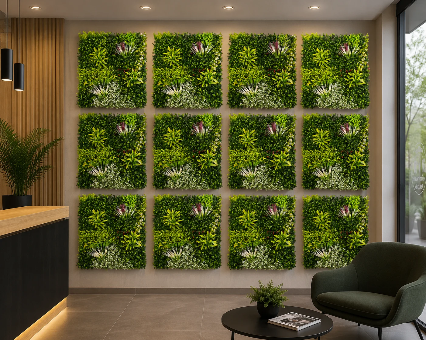 PANOU DECORATIV PLANTE ARTIFICIALE 100 X 100 cm Model BELLIN B017 [4]