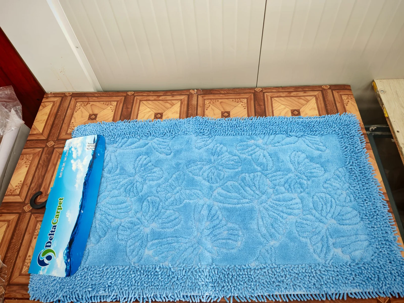 Set 2 Covorase Baie Model Butterflies, Marimi 60 x 100 / 50 x 80 cm, Albastru Antiderapant, Antialergic, Polipropilena [1]