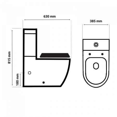 Set Vas WC Pe Pardoseala, Model LX-2904, Fara Rama, Rimless, Rezervor Apa, Iesire Orizontala P-Trap, Dimensiuni 610 x 360 x 850 mm, Alb, Ceramica, Capac cu Inchidere Lenta si Suprafata Antibacteriana [5]
