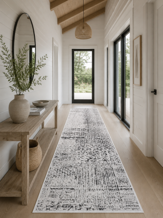 Traverse - Traversa bucatarie Flex 19197-08 gri aspect sisal antiderapant 67x200cm