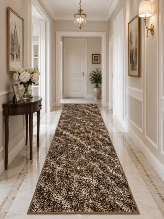 Hol - Traversa Cappuccino 16007-13 maro design texturat uniform polipropilena Frieze