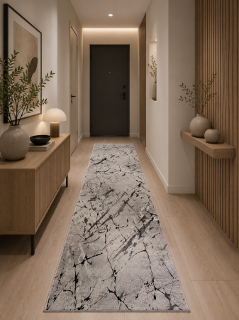 Hol - Traversa Model Cappuccino 16132-160, Gri, Inaltime Fir 7.5 mm, Abstract Modern, Polipropilena Frieze