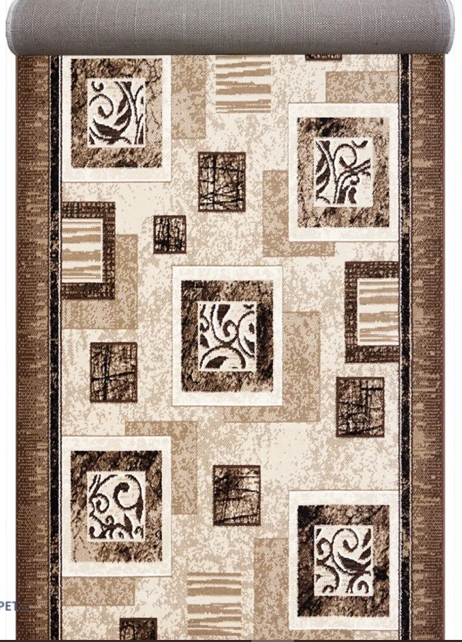 Traverse dormitor - Traversa Model Luna 1835-12, Crem Maro, Inaltime Fir 6 mm, Antialergic, Polipropilena, Living, Dormitor, Sufragerie, Birou