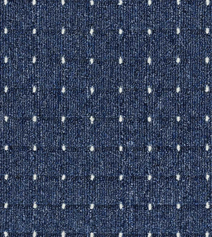 Traversa Festonata / Surfilata Premium, Greceasca, Model Stanford Blue Sugar, Tesatura Plata, Gri, Antiderapant, Antialergic, Polipropilena, Bucatarie, Sufragerie, Terasa, Living, Dormitor, Coridor, Hol [1]