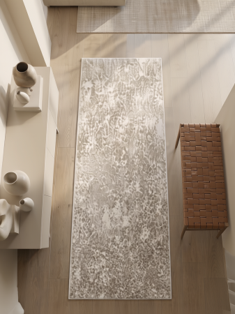Traversa Model ITEA 42003-102, Ivory, Crem si Maro, Inaltime Fir 10 mm, Abstract Modern, Polipropilena Frieze [5]