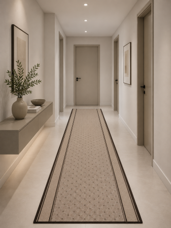Traverse - Traversa Flex 1944-19 crem, maro aspect sisal antiderapant 67x200cm