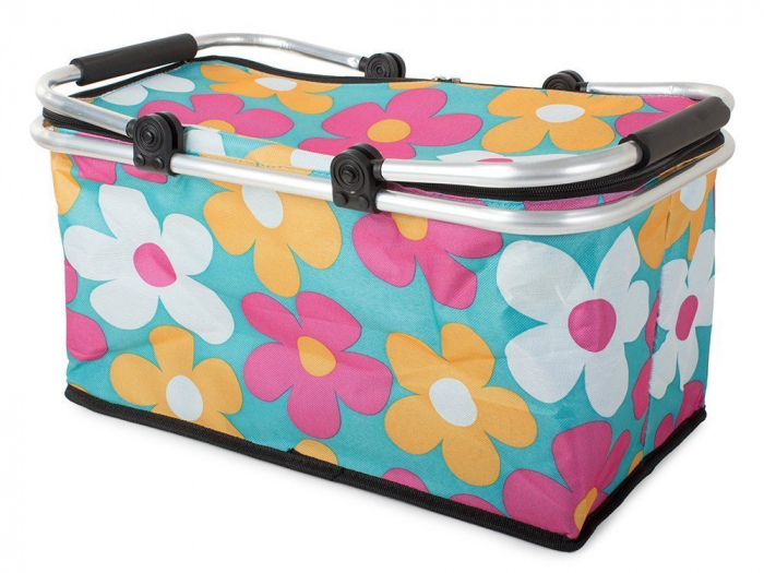 Cos de picnic termic, Tecos, pliabil, pentru cumparaturi sau depozitare la rece, dimensiuni 44x23x22cm, multicolor, ideal pentru iesiri in natura sau pastrarea alimentelor la temperatura optima [5]
