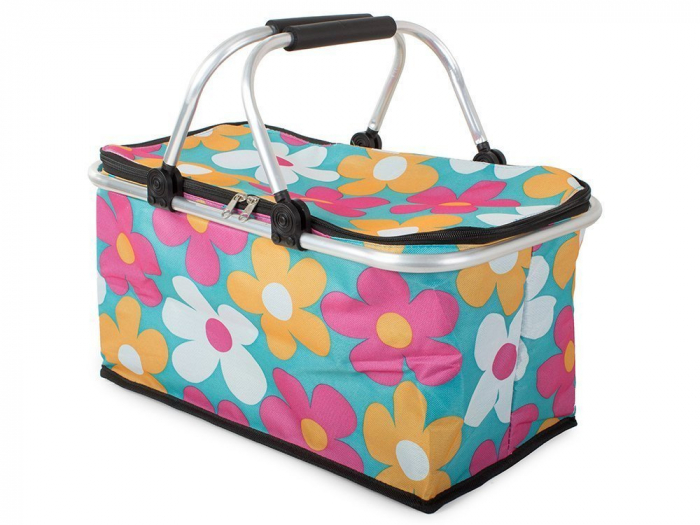 Cos de picnic termic, Tecos, pliabil, pentru cumparaturi sau depozitare la rece, dimensiuni 44x23x22cm, multicolor, ideal pentru iesiri in natura sau pastrarea alimentelor la temperatura optima [2]