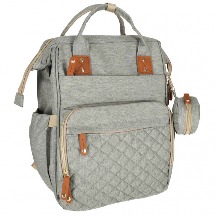 Geantă de voiaj tip rucsac Mommy Bag Cracos – pat portabil & saltea de înfășat, gri [2]