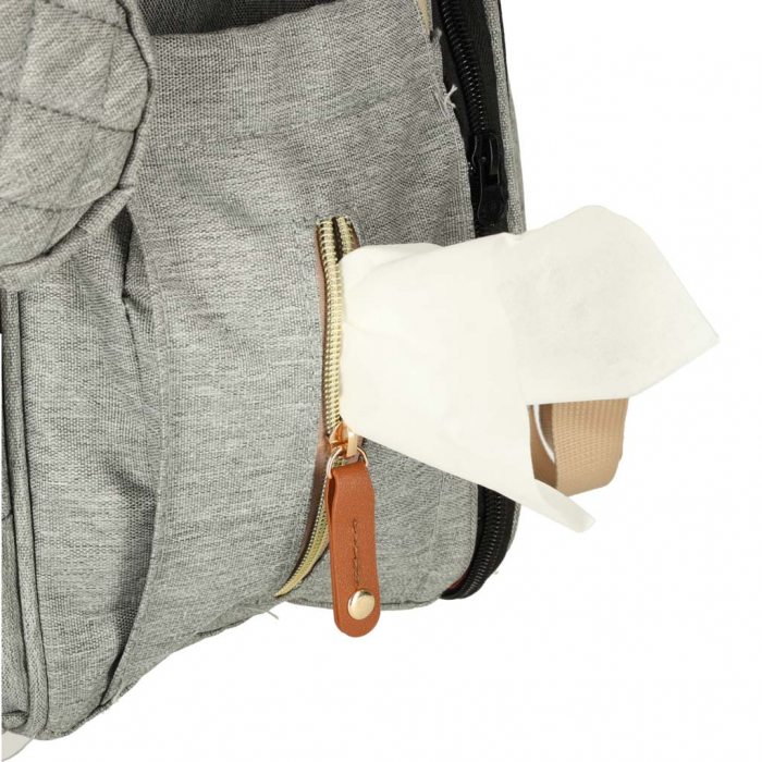 Geantă de voiaj tip rucsac Mommy Bag Cracos – pat portabil & saltea de înfășat, gri [7]