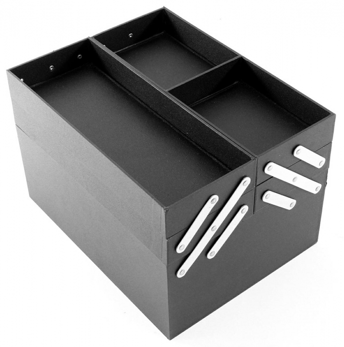 Geanta profesionala pentru cosmetice sau depozitare, Tecos®, maro, dimensiuni 27.5 cm x 21 cm x 17.5 cm, 1 compartiment principal si 4 secundare, ideala pentru calatorii sau activitati profesionale [5]