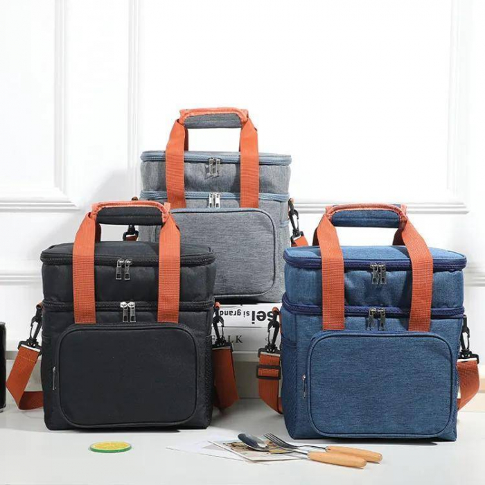 Geanta termoizolanta pentru picnic sau camping, Tecos, 15L, dimensiuni 28 x 23 x 18 cm, albastru [6]