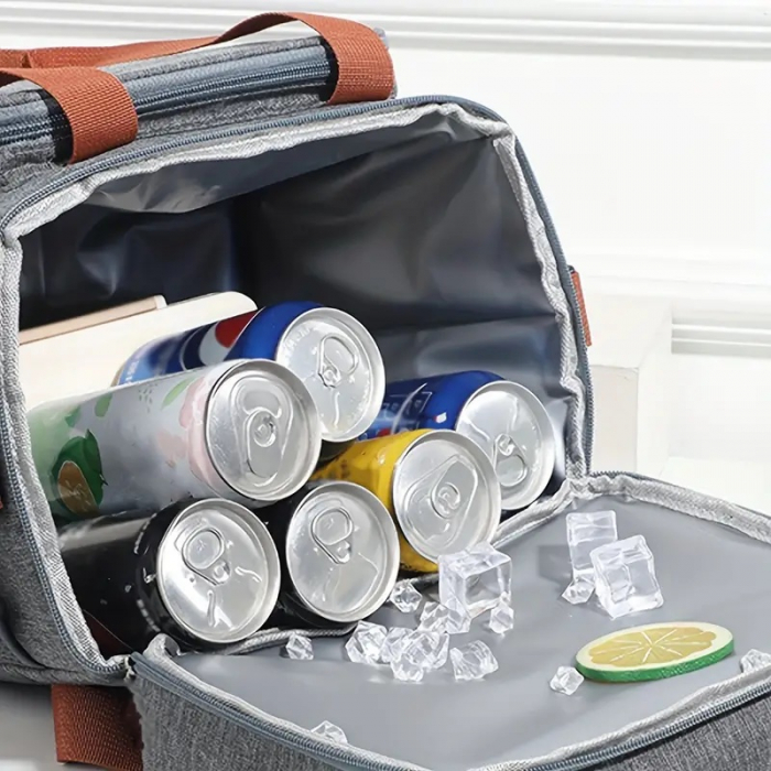 Geanta termoizolanta pentru picnic sau camping, Tecos, 15L, dimensiuni 28 x 23 x 18 cm, albastru [4]