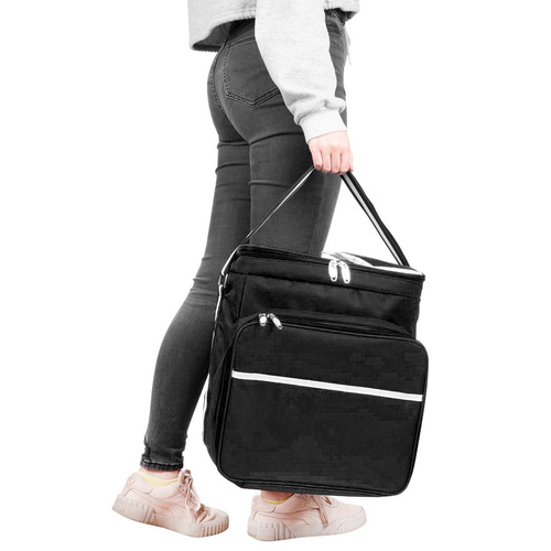 Geanta termoizolanta  pentru picnic sau camping, Tecos®, 18L, impermeabil, negru, dimensiuni 35x23x35 centimetri [4]
