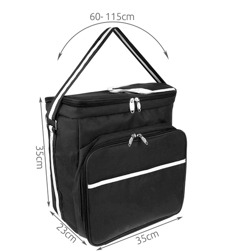 Geanta termoizolanta  pentru picnic sau camping, Tecos®, 18L, impermeabil, negru, dimensiuni 35x23x35 centimetri [2]