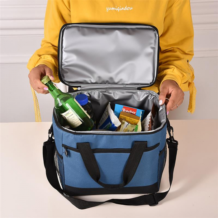 Geanta termoizolanta pentru picnic sau plaja, capacitate 16l, culoare Albastra [3]