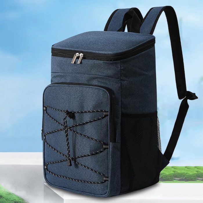Geanta termoizolanta tip rucsac pentru picnic sau camping, Tecos, 18L, impermeabil, albastru inchis, dimensiuni 42 x 29 x 19 centimetri [2]