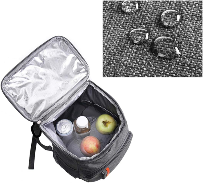 Geantă termoizolantă tip rucsac Tecos 18L – Ideală pentru Picnic & Camping, gri [3]