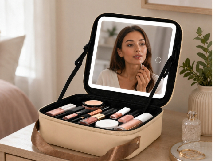 Geantă cosmetice Tecos 26x23x11 cm cu oglindă LED [6]