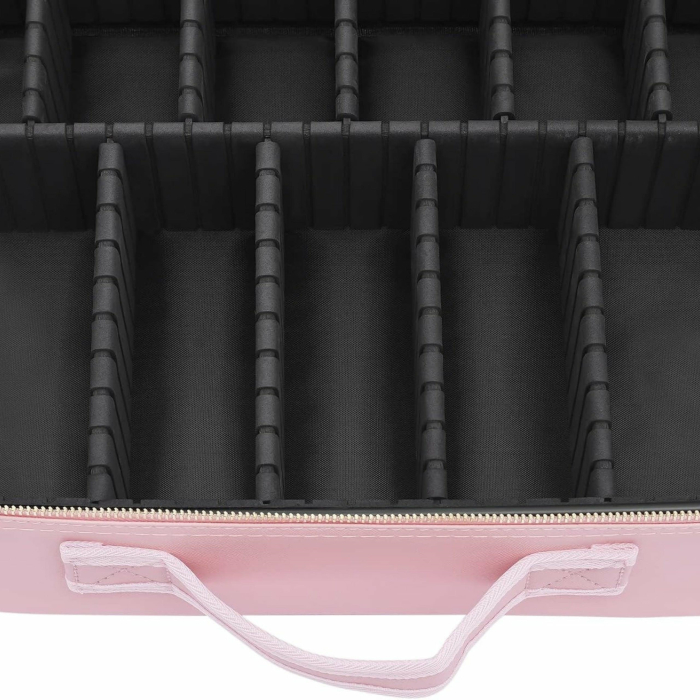 geanta roz cosmetice voiaj tecos 40x29x13 cm 12 compartimente [4]