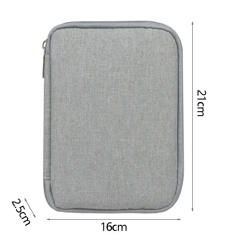 Geanta textila pentru depozitarea cablurilor, castilor, accesoriilor electronice, Tecos®, inchidere cu fermoar, curele elastice, impermeabil, 21x16, gri deschis [10]