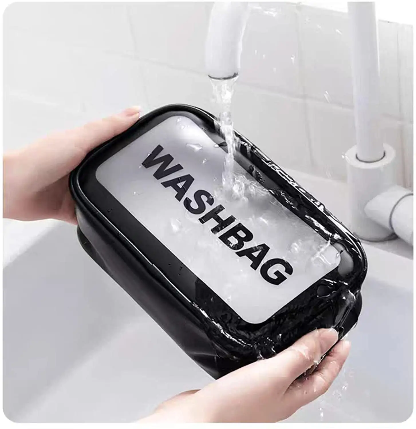 Geanta voiaj pentru cosmetice, Tecos, dimensiuni 30x 21x 12 cm, impermeabila, negru [6]