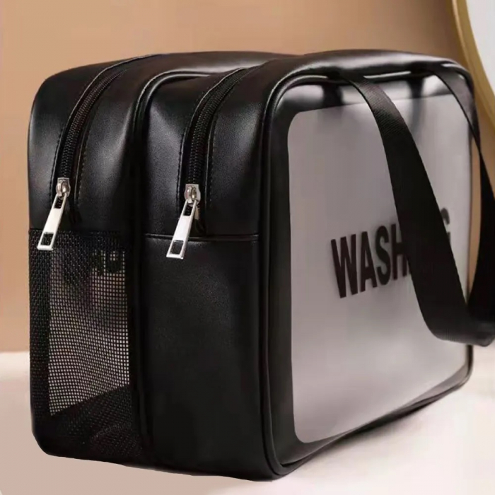 Geanta voiaj pentru cosmetice, Tecos, dimensiuni 30x 21x 12 cm, impermeabila, negru [7]