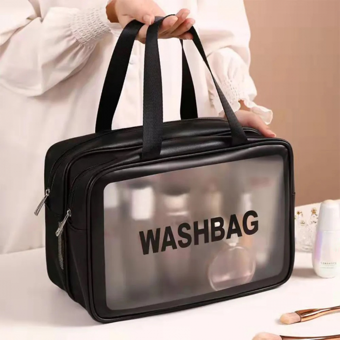 Geanta voiaj pentru cosmetice, Tecos, dimensiuni 30x 21x 12 cm, impermeabila, negru [5]