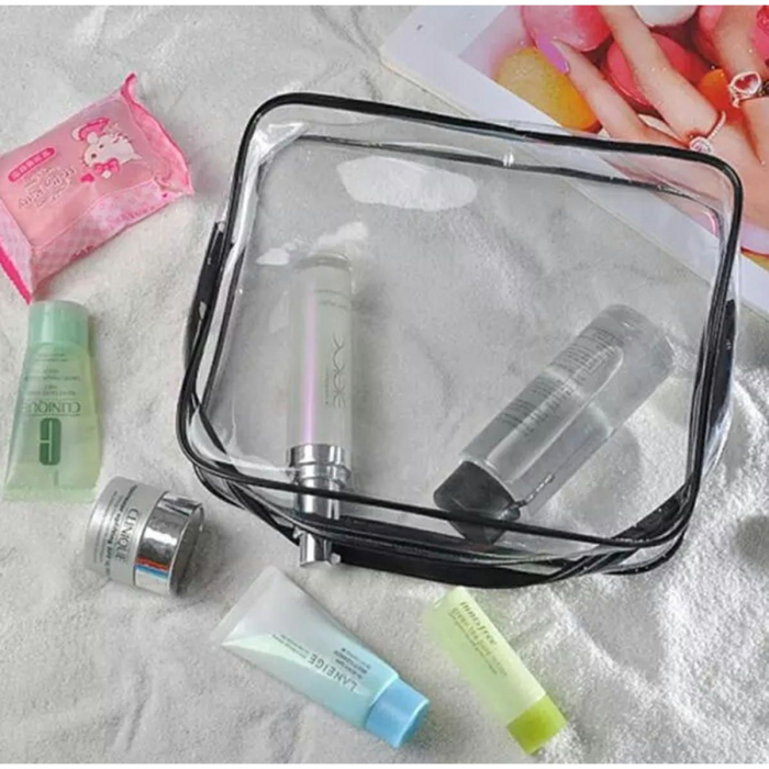 Genți organizatoare cosmetice, Tecos, material transparent, 3 dimensiuni, set de 3 bucăți, ideale pentru travel [4]