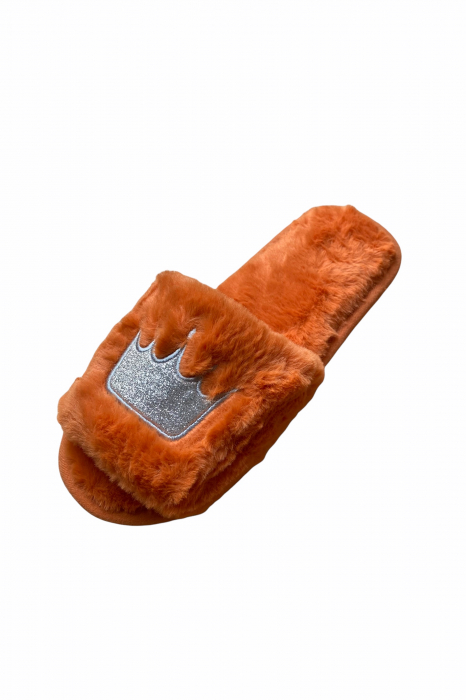 Papuci casa dama, portocaliu, marime 40-41, 27 centimetri [3]