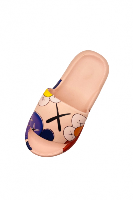 Papuci comozi de plaja sau piscina, model grafitti, roz, mărimea 36-37, 23 centimetri [5]
