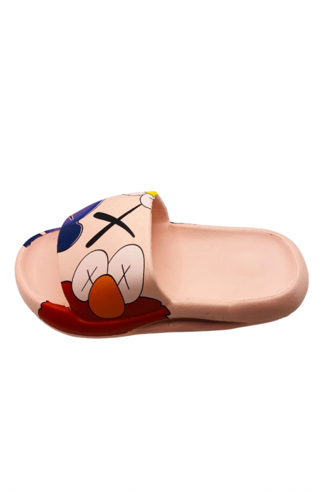 Papuci comozi de plaja sau piscina, model grafitti, roz, mărimea 36-37, 23 centimetri [2]