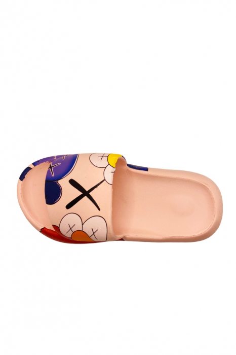 Papuci comozi de plaja sau piscina, model grafitti, roz, mărimea 36-37, 23 centimetri [3]