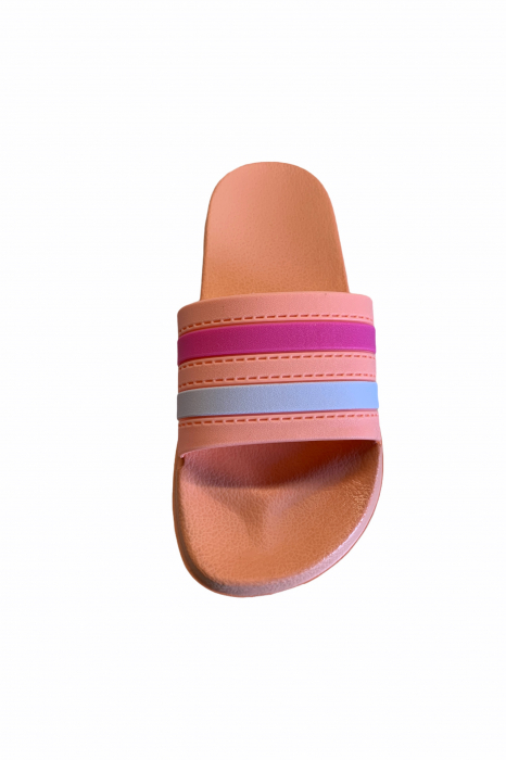 Papuci dama , portocaliu, marime 41, bareta multicolora [4]