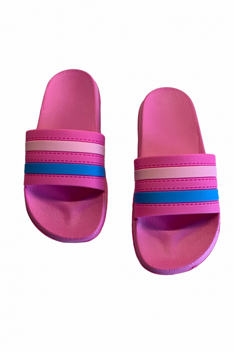Papuci dama , roz, marime 41, bareta multicolora [3]