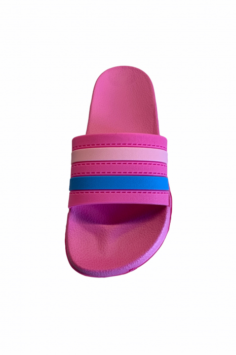 Papuci dama , roz, marime 41, bareta multicolora [4]