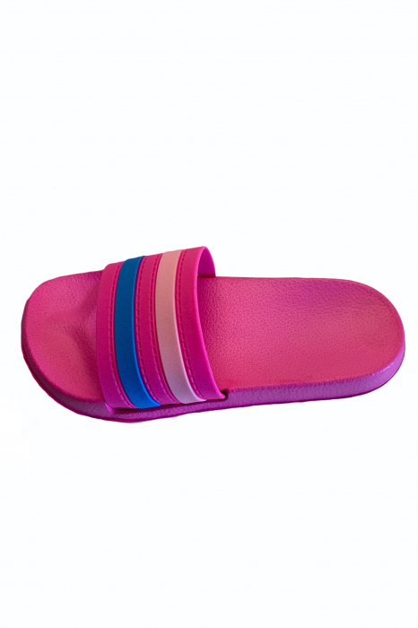 Papuci dama , roz, marime 41, bareta multicolora [2]