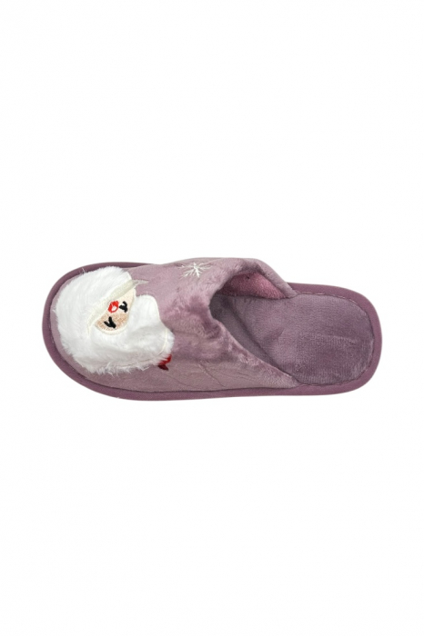 Papuci de casa cu motive de Crăciun pentru femei, Tecos®, mov, mărime 36-37, 23 centimetri, talpa comoda și călduroși [3]