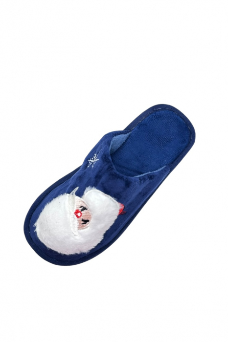 Papuci de casa cu motive de Crăciun pentru femei, Tecos®, albastru, mărime 36-37, 23 centimetri, talpa comoda și călduroși [6]